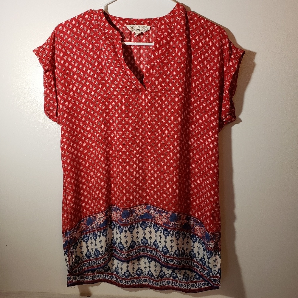 Cute Boho Chic top! Lightweight, size M, EUC